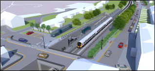 Proposed new Pill station - looking towards Portishead