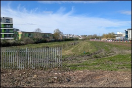 Site of main car park from Quays Avenue looking towards Portishead town centre. Mar 2026
