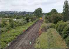 From Sheepway bridge looking towards Portishead with most track removed. June 2026