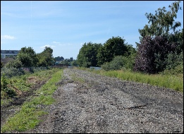 Looking towards Portishead and site of new station from Tansy Lane crossing. All track removed. July 2026