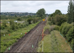 From Sheepway bridge looking towards Portishead with most track removed. June 2026