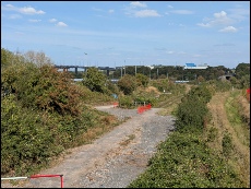 From Marsh Lane bridge looking towards M5 and Pill. 